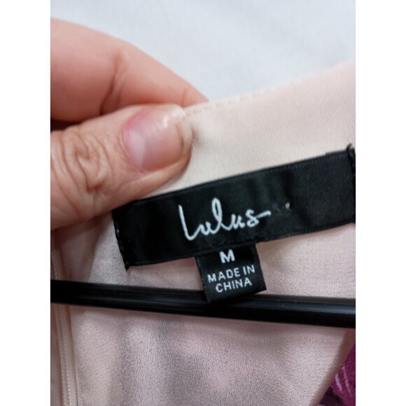 Lulus Womens Hi Low BOHO Maxi Dress Medium Blush Floral Flutter Sleeve Romantic - Picture 4 of 10